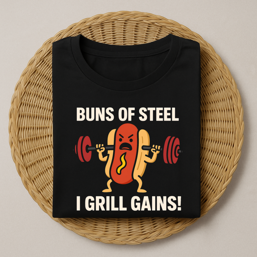 Buns of Steel I Grill Gains T-Shirt